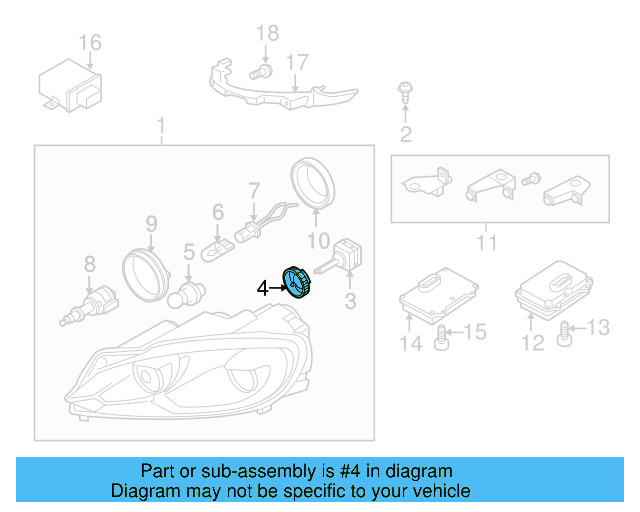 Hid Bulb Retainer Ring 5M0-941-645 - View 15