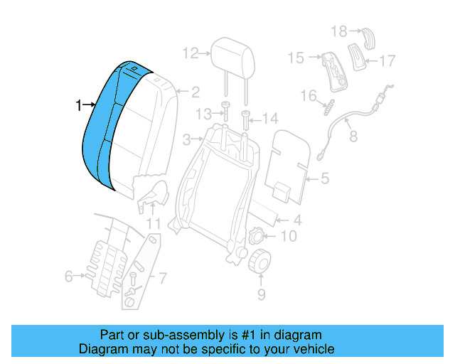 Seat Back Cover 1Q0-881-805-BH-UFJ