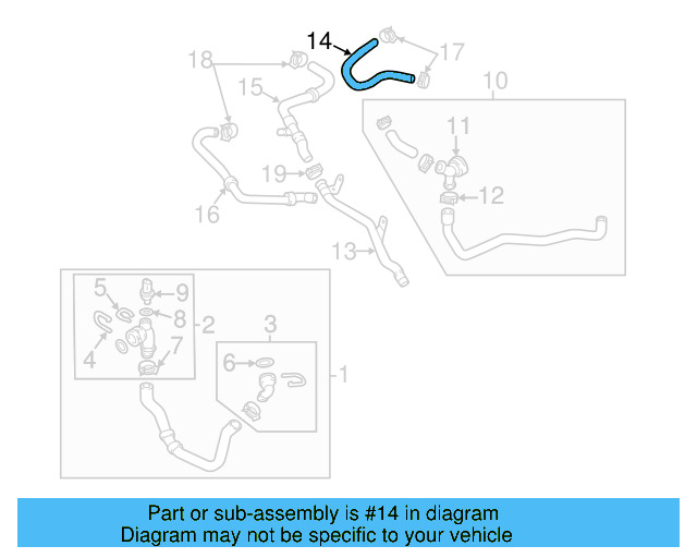 Water Hose 1K0-121-447-EP - View 12