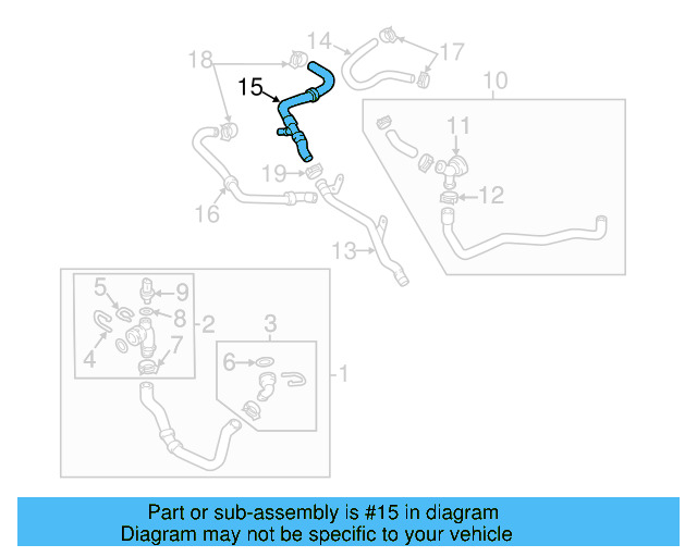 Water Hose 1K0-122-109-CL - View 4