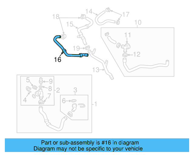 Water Hose 06K-121-059-K - View 10