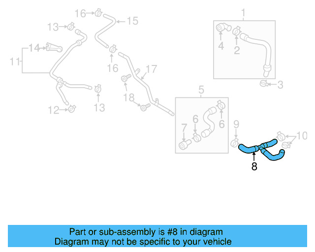 Water Hose 5C0-122-063-B - View 4