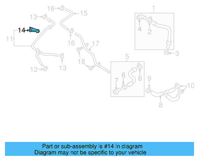 Reservoir Hose Bracket 1K0-133-687-B - View 4