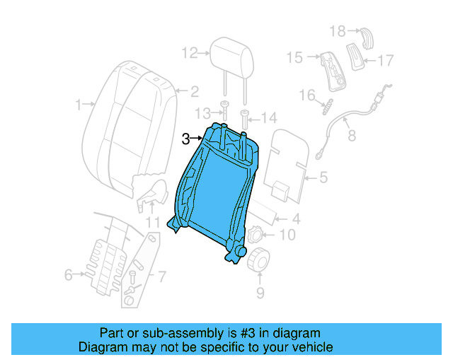 Seat Back Frame 1Q0-881-515-E - View 3