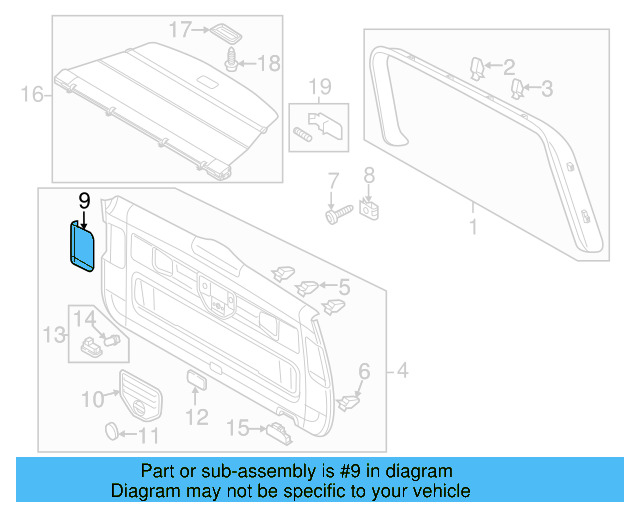 Lower Center Pillar Trim Clip 4A0-867-276-B - View 243