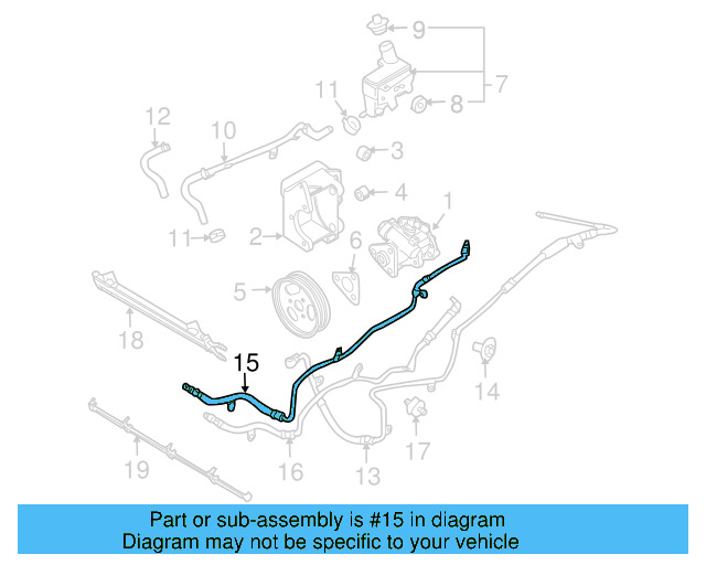 Power Steering Return Hose 3D0-422-891-AB - View 5