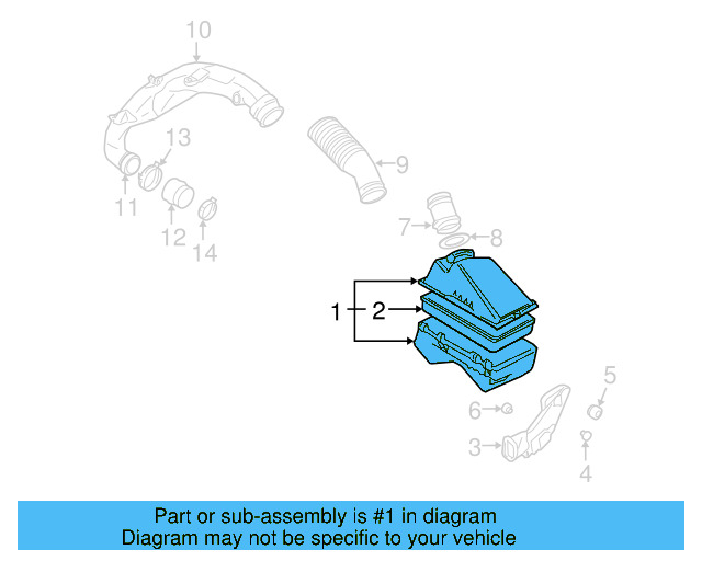 Air Cleaner Assembly 1J0-129-607-AE - View 2