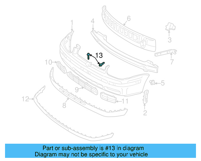 Bumper Cover Support Rail Bolt 6N0-807-199 - View 22