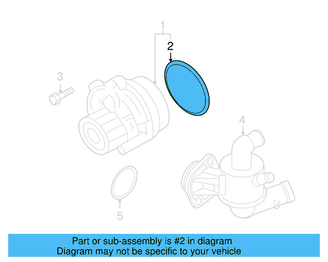 Water Pump Assembly Seal 038-121-119 - View 3