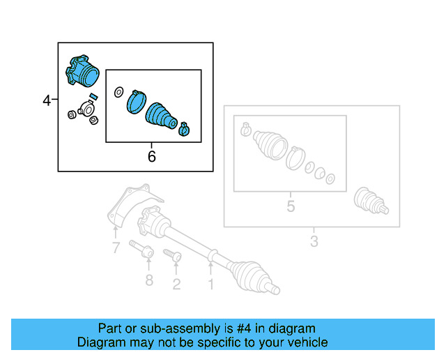 Inner Joint Assembly 3Q0-498-103-X - View 7