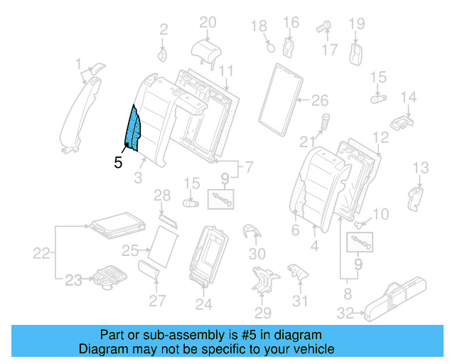 Seat Back Pad 1K5-885-776-P - View 3
