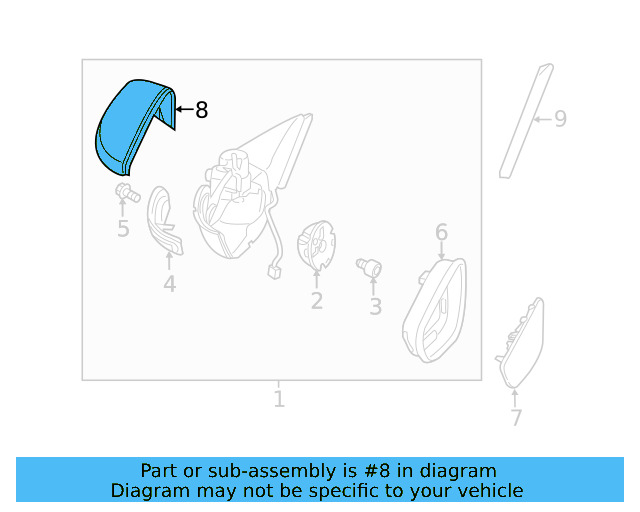 Mirror Cover (Unpainted) 5c6857537gru - View 3