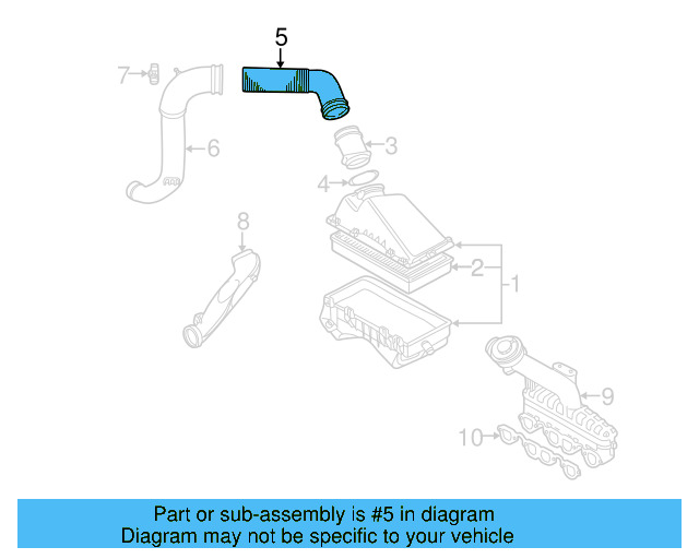 Intake Pipe 1J0-129-609-B - View 4