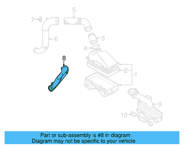 Intake Pipe 1J0-129-609-B - View 9