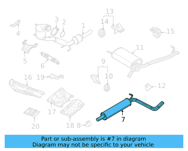 Center Muffler 5QM-253-209-BE - View 3