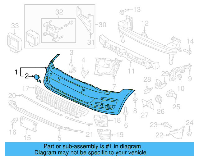 Bumper Cover (Unpainted) 5g0807221bjgru - View 2