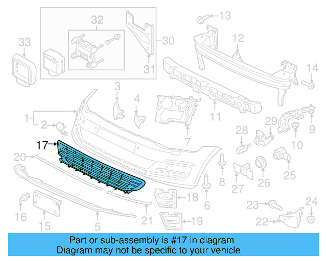 Center Grille 5G0-853-677-F-041 - View 2