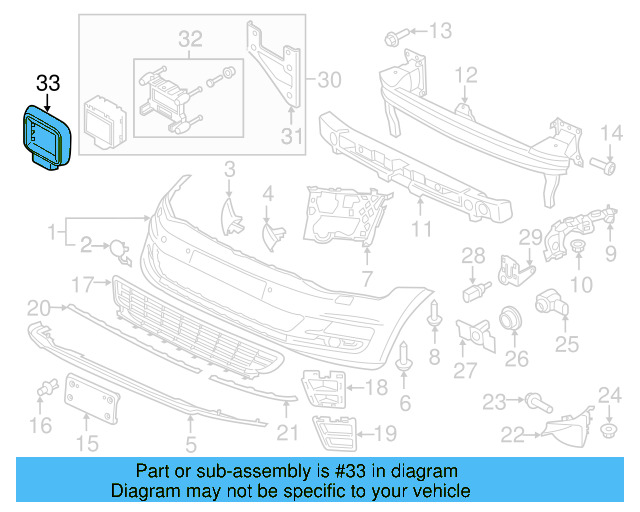Distance Sensor Trim Plate 5G0-907-225-A-9B9 - View 15