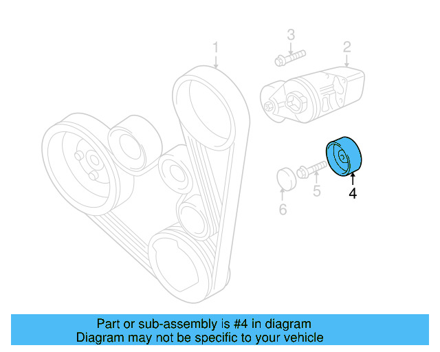 Accessory Drive Belt Idler Pulley 038-145-276 - View 4