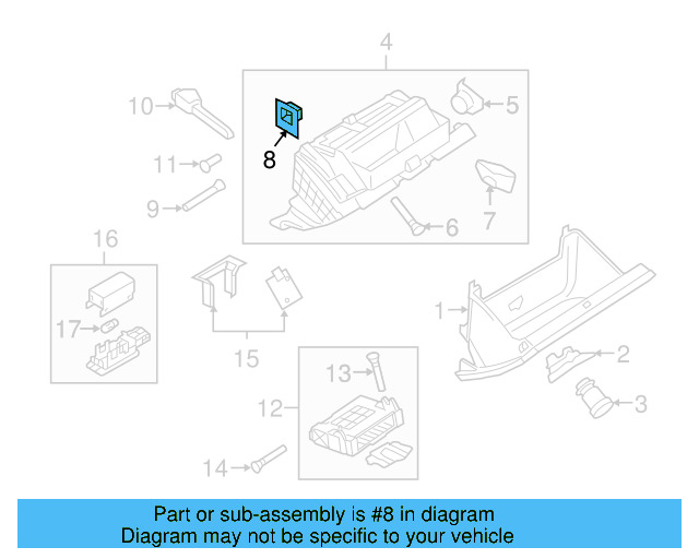 Glove Box Frame Lock Plate 3C1-858-543-9B9