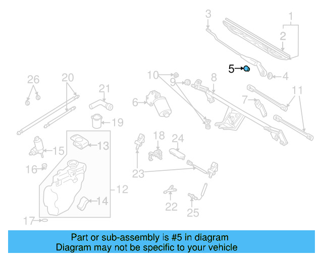 Wiper Arm Cap 5N0-955-205-9B9 - View 14