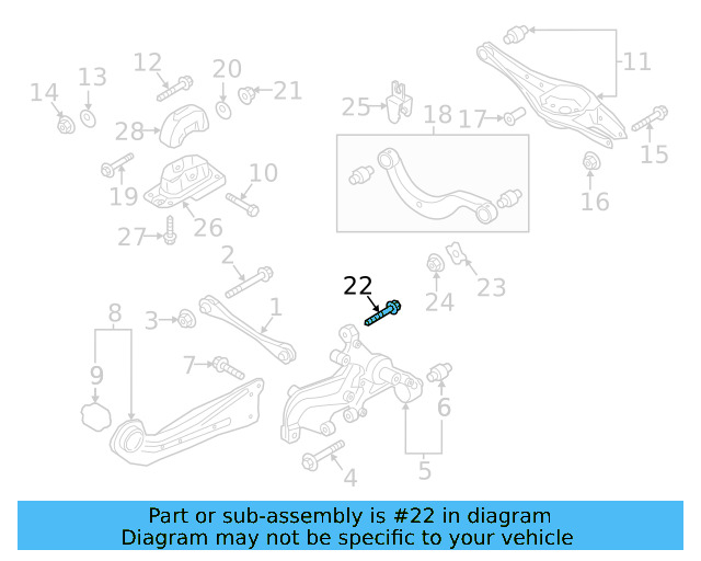 Lower Control Arm Mount Bolt N-106-405-01 - View 96