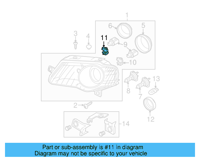 Low Beam Bulb Mount 5M0-941-160-A - View 29