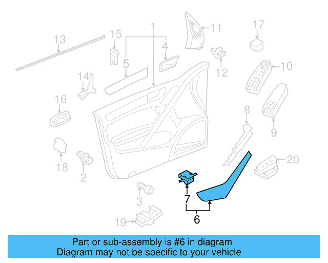 Handle Molding 5K3-868-040-A-82V - View 5