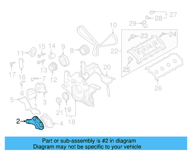 Timing Cover 077-109-107-E - View 3