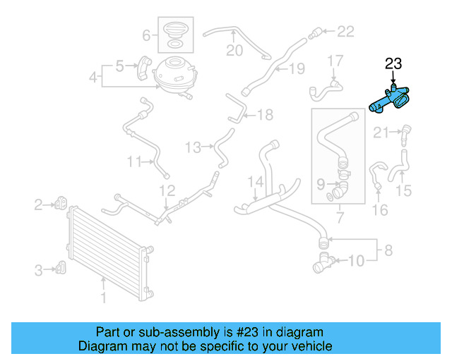 Engine Coolant Outlet Flange 06A-121-132-C - View 5
