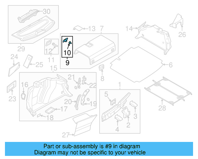 Lower Center Pillar Trim Clip 4A0-867-276-B - View 6