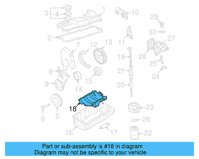Engine Oil Pan Baffle 06B-103-623-P - View 7
