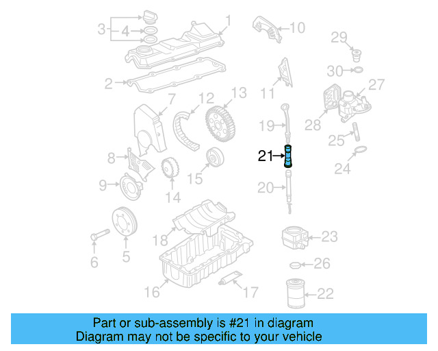 Engine Oil Dipstick Tube 06A-103-663-C - View 24