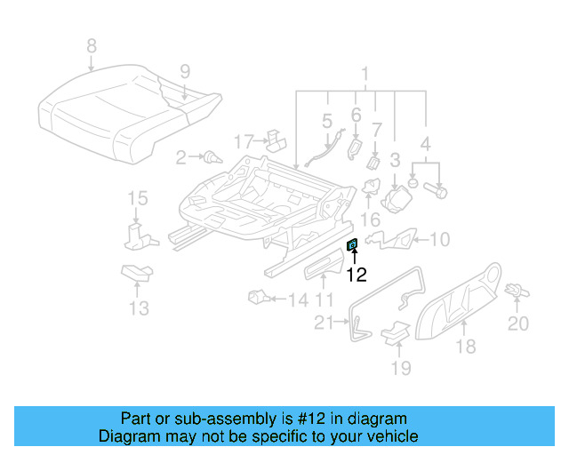 Adjust Handle Retainer Clip 1K0-881-449 - View 11