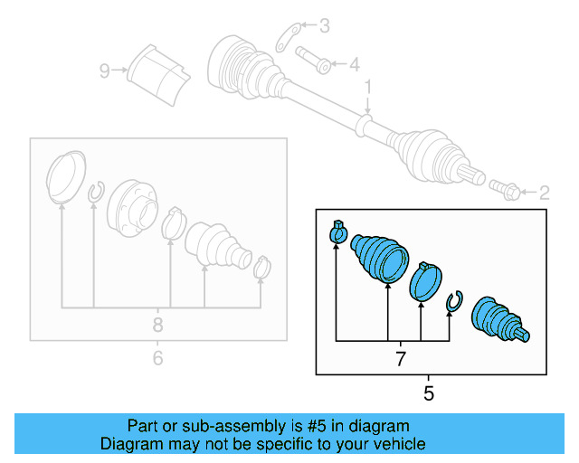 Outer Joint Assembly 5N0-498-099-DX - View 33