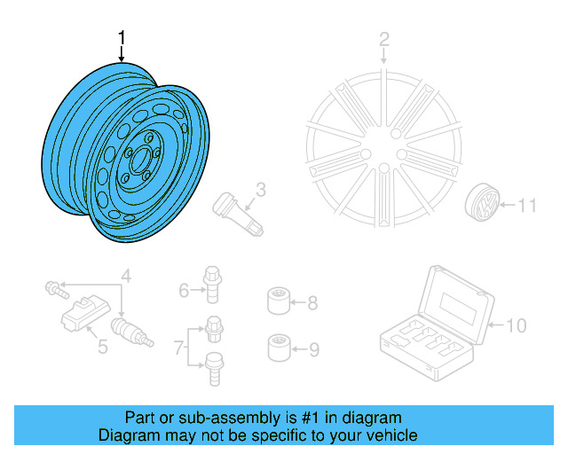 Wheel, Alloy 5N0-601-025-R-8Z8 - View 12
