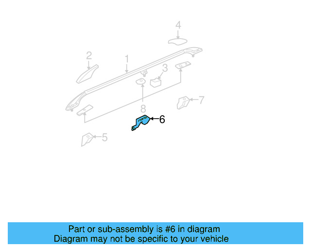 Roof Luggage Carrier Side Rail Bracket 3C9-860-200