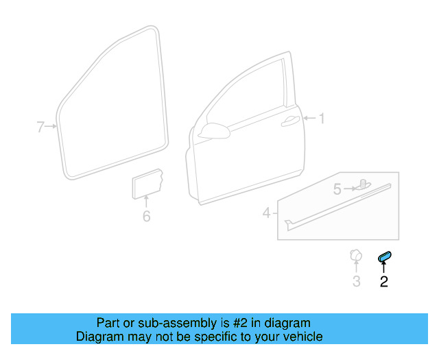 Door Shell Grommet 1K3-831-469-A - View 3
