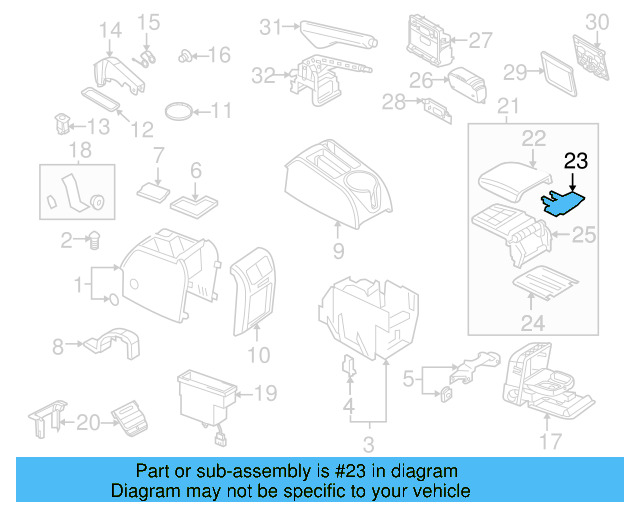 Console Armrest Cover 1K0-864-250-9B9 - View 9