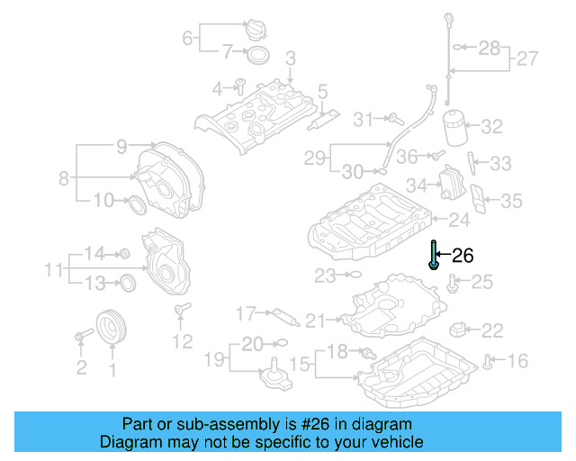 Upper Oil Pan Bolt N-910-506-01 - View 12