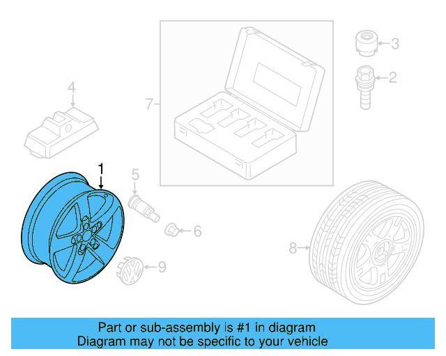 Wheel, Alloy 7P6-601-025-AJ-ZD8 - View 5