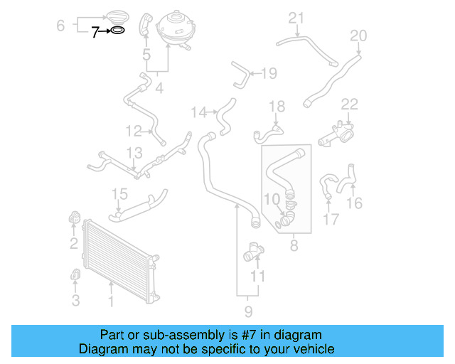 Reservoir Cap Seal 1H0-121-687-A - View 99
