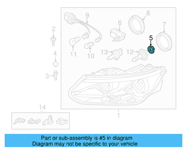 Low Beam Bulb Mount 5K0-941-109-C - View 8