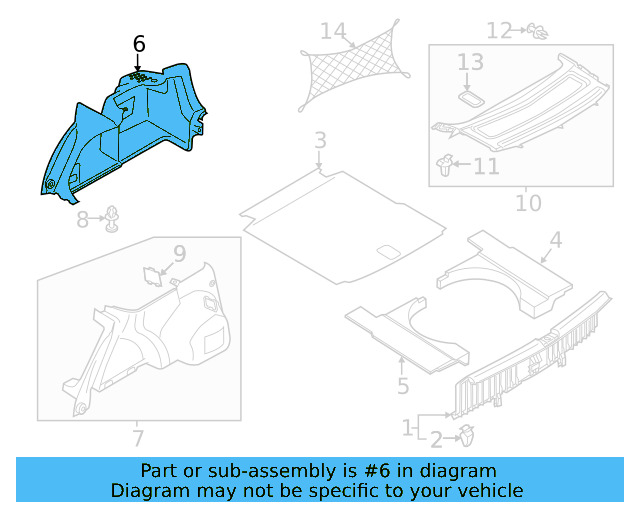 Trunk Trim Panel 561-867-428-T-1BS - View 4