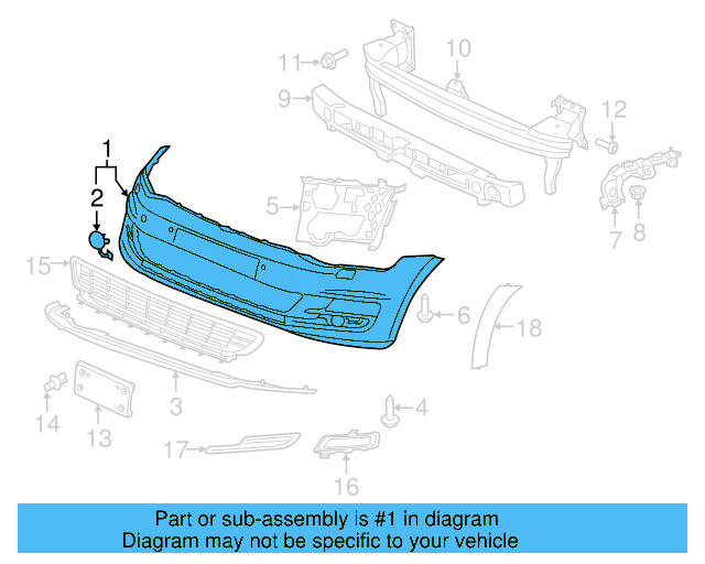 Bumper Cover (Unpainted) 5gm807217bbgru - View 2