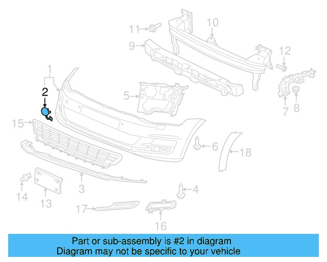 Tow Eye Cap (Unpainted) 5g0807241agru - View 4