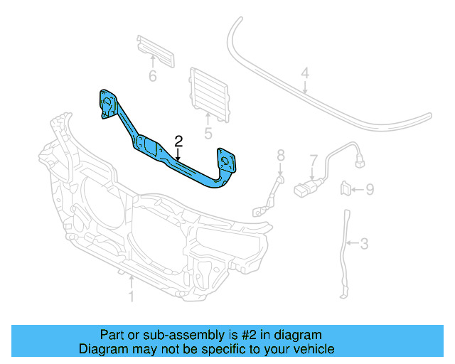Radiator Support Reinforcement 8D0-805-851-F - View 6