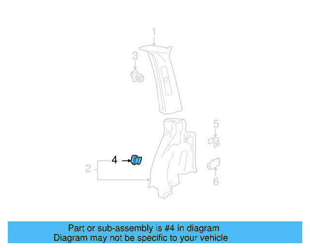 Pillar Trim Fastener 1J9-867-947-A - View 8