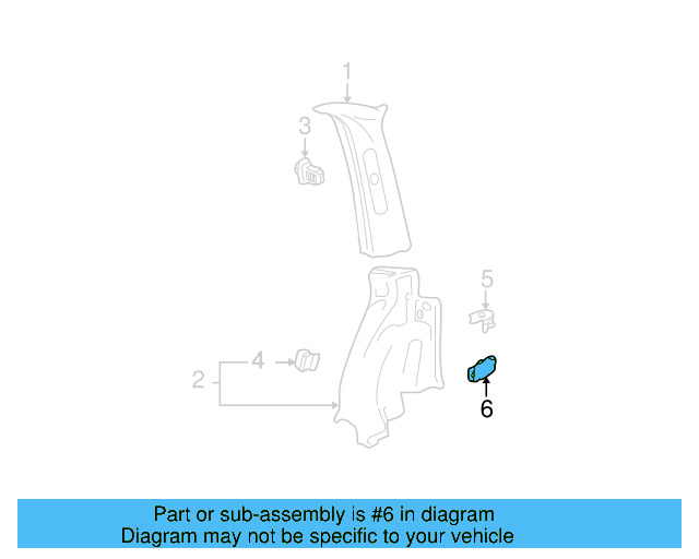 Pillar Trim Fastener 1J9-867-947-A - View 4