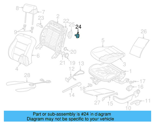 Seat Lumbar Adjustment Knob 1J0-881-671-G-82V